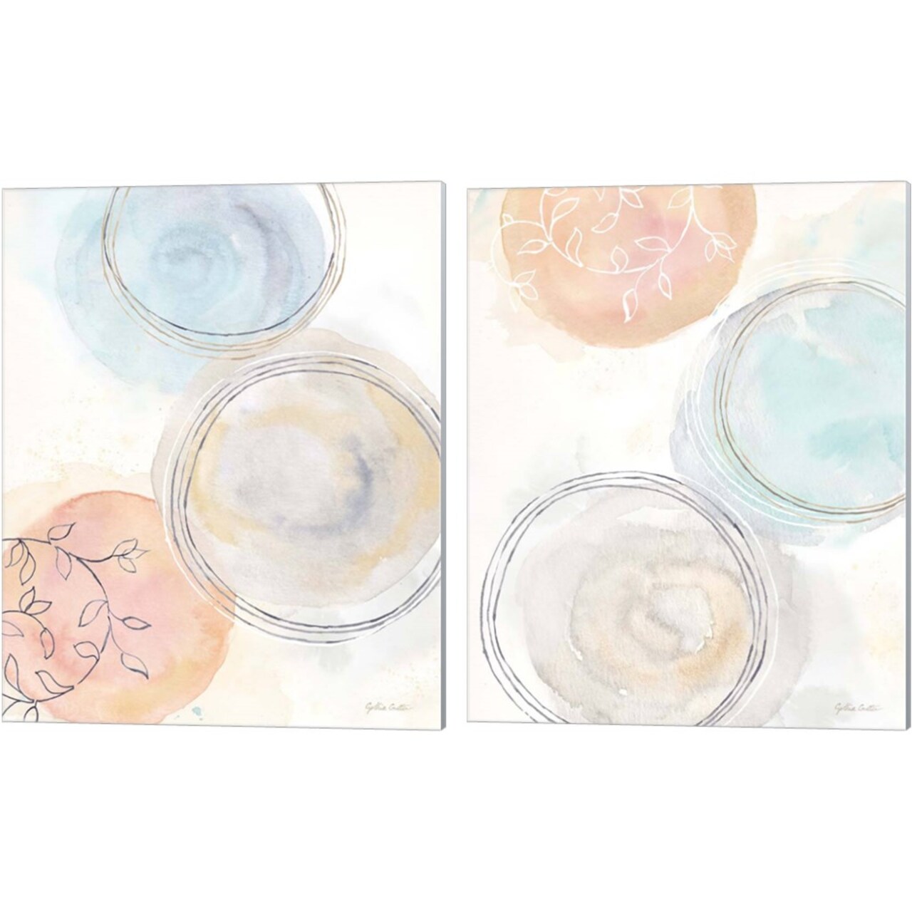 Serendipity B by Cynthia Coulter 12" x 15" Canvas Wall Art (Set of 2)